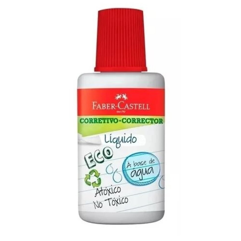 Corrector Líquido C/Pincel Eco Faber-Castell 18 Ml #Corrector líquido c/pincel Eco Faber Castell 18 ml
