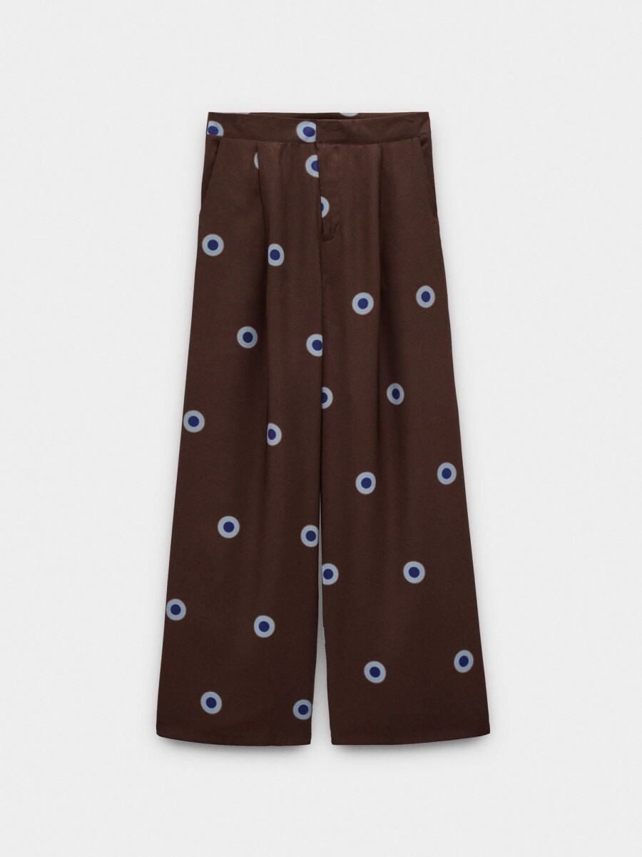 Pantalón Fluido Estampado De Círculos multicolor