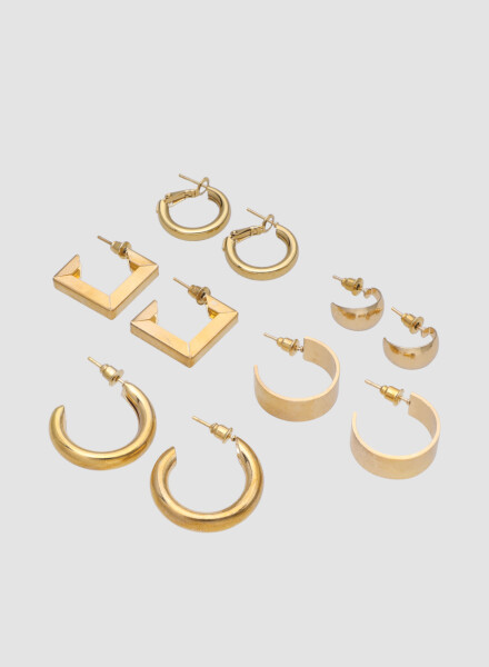 Pack de aros x 5 Oro fuerte