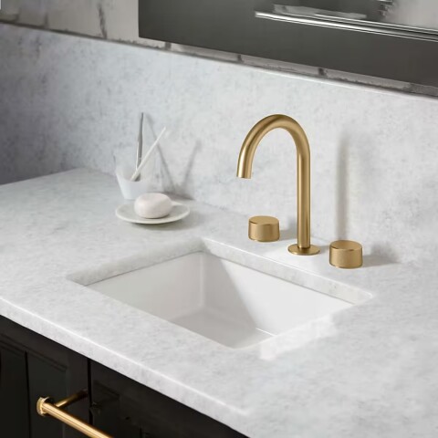 Grifería de lavatorio bimando de mesada Nuoro brushed Oro Grifería De Lavatorio Bimando De Mesada Nuoro Brushed Oro