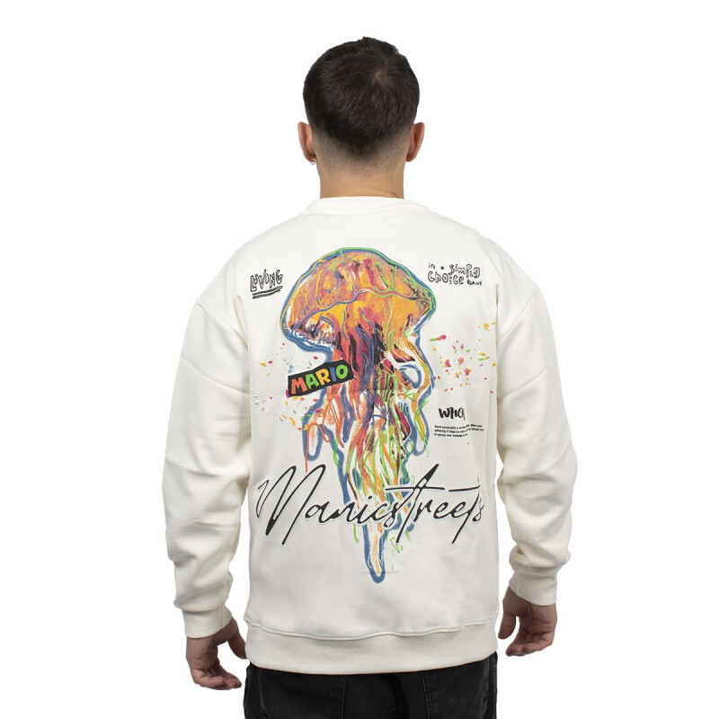 BUZOS ACTIVE HODDIE CON ESTAMPA Unisex - XC03 Blanco