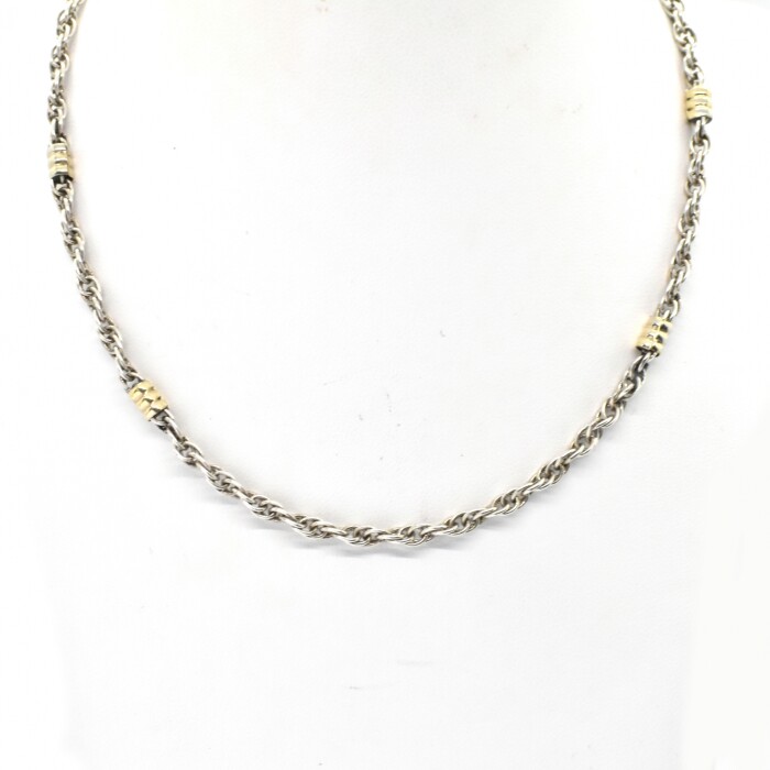 Cadena Combinada en Oro y Plata 925 45cm Cadena Combinada en Oro y Plata 925 45cm