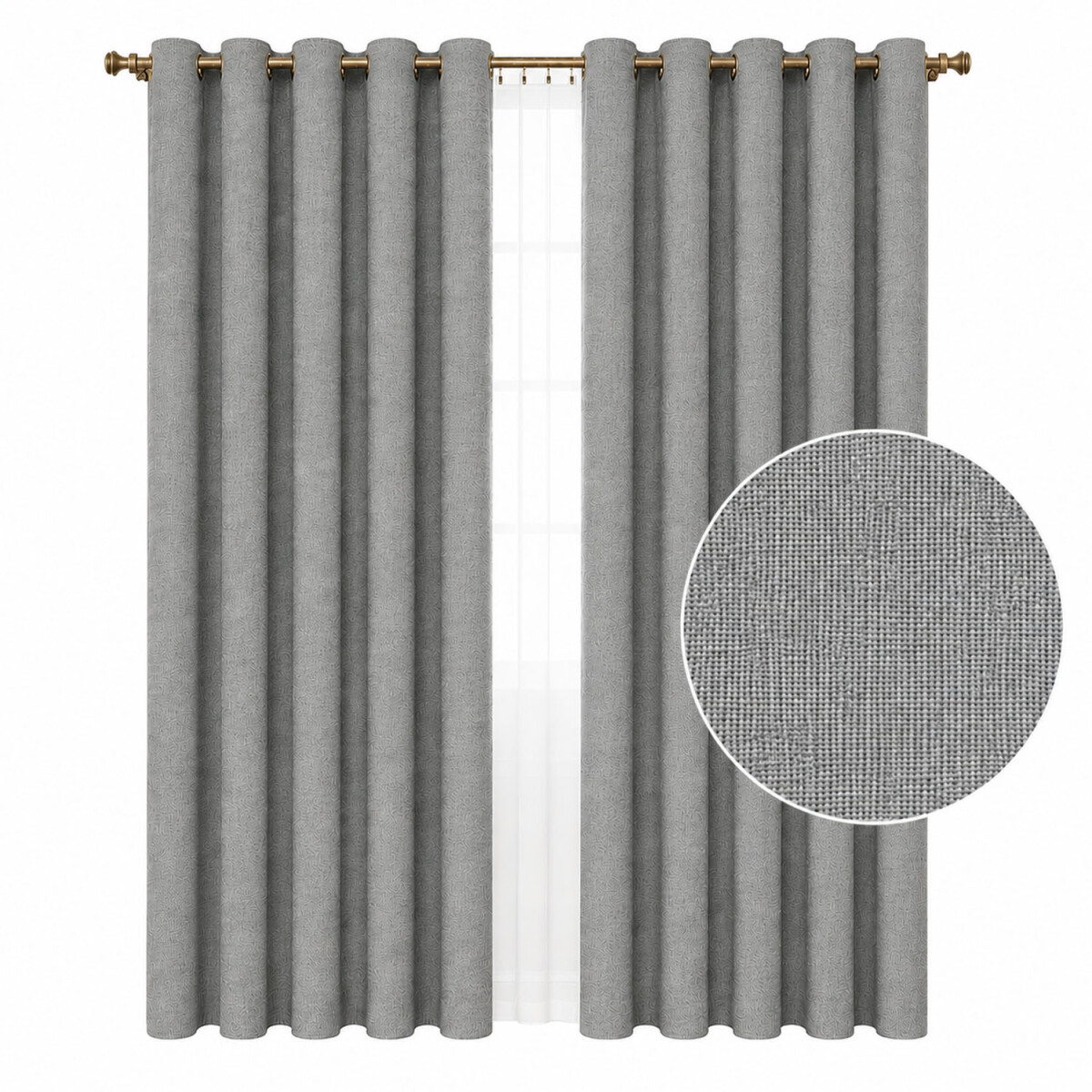 Set x2 Cortina Blackout 140x230 Cm Living Dormitorio - Gris Topo 