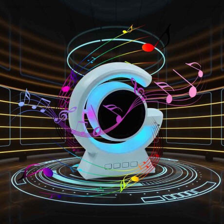 Parlante Pequeño Bluetooth Inalámbrico Portable c/ Luces RGB Celeste