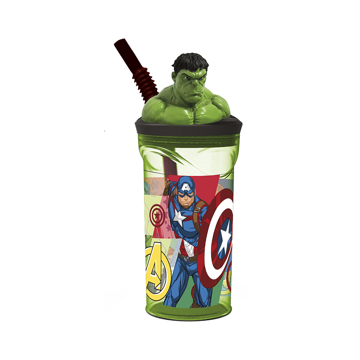 Vaso Alto con Forma 3D Avengers18 cm 360 ml - Hulk 
