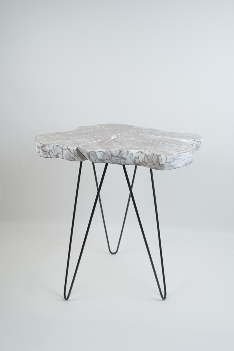 Mesa Lateral Liberté White Wash - Color Unico 