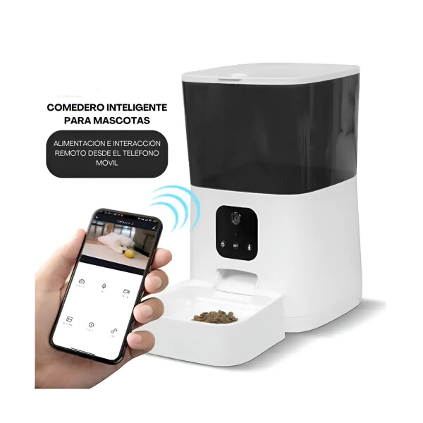 Alimentador Mascotas Dispensador Alimento Smart Camara ALIMENTADOR SMART PL C/CAMARA JKQA002 6L