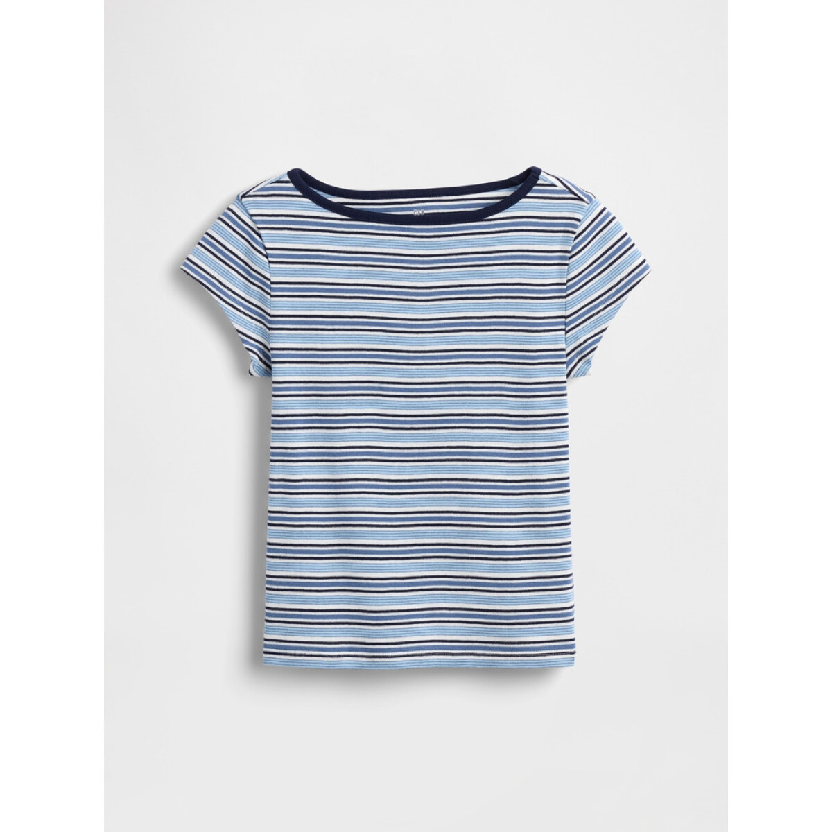 SS CAP SLV FITTED TEE_STRIPE - BLUE STRIPE 