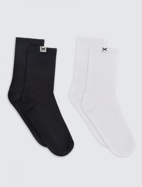 KIT CON 2 PARES DE MEDIAS LARGOS UNISEX MULTICOLOR