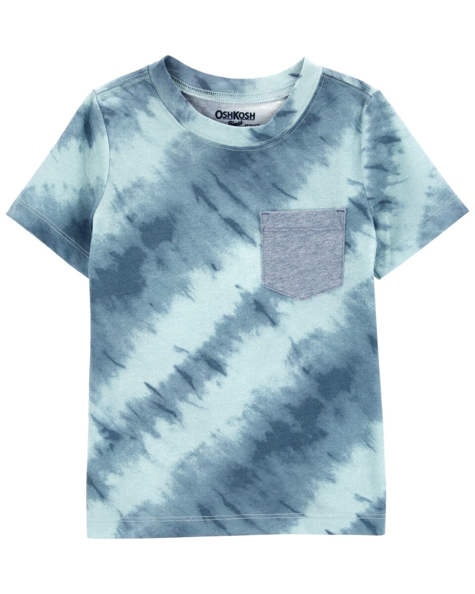 Remera de algodón con bolsillo y diseño tie-dye 