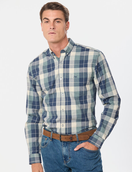 CAMISA CUADROS Beige