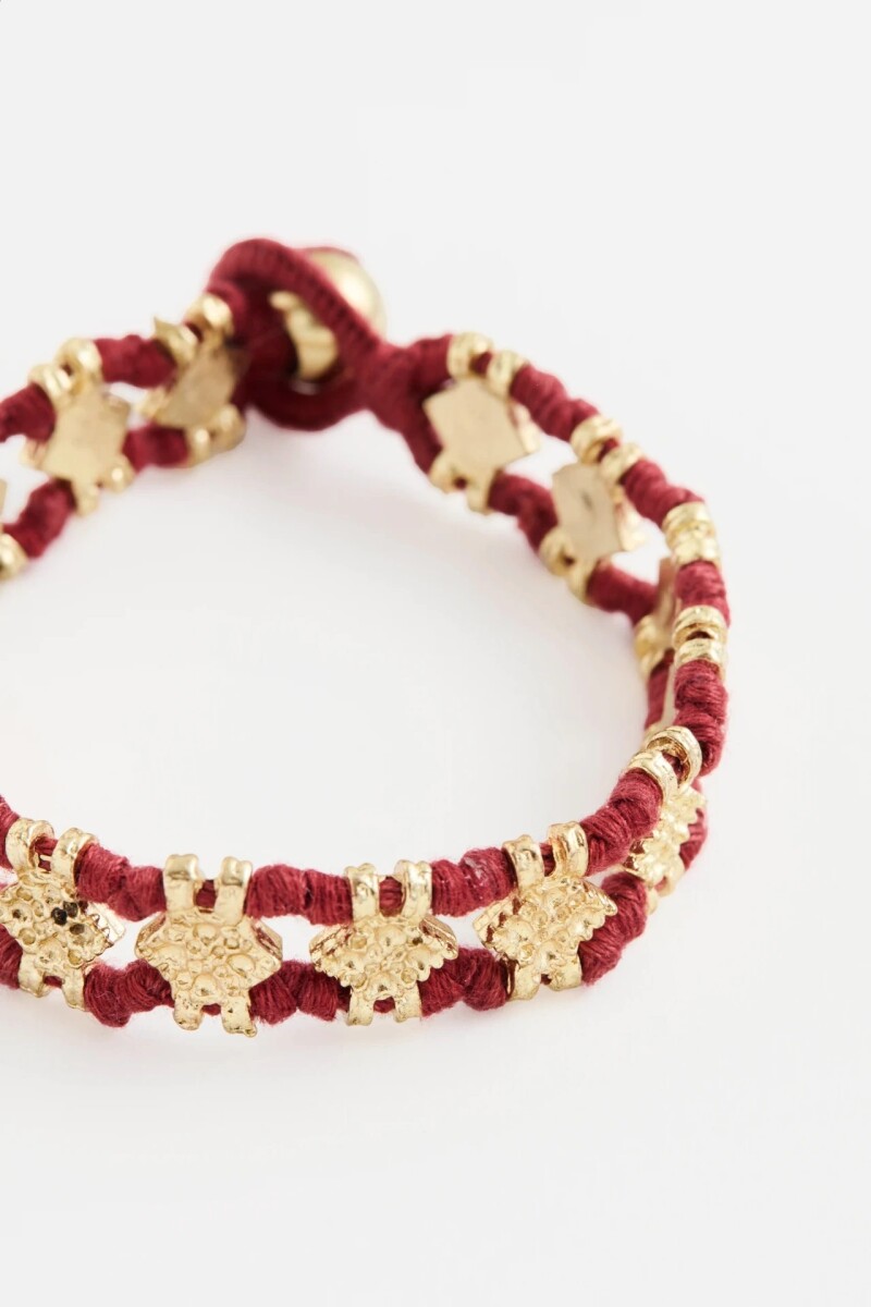 Pulsera Ethnic Square Bordo