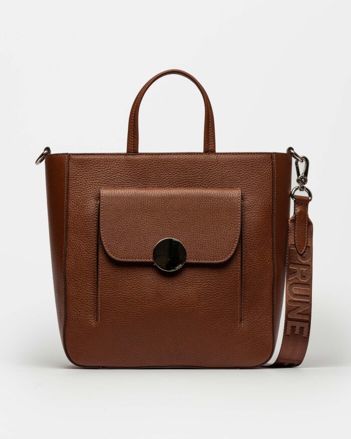 Shopper The Circle En Cuero Graneado Tabaco