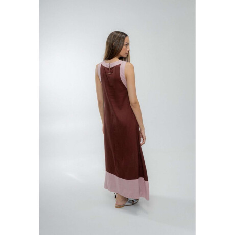 Vestido Açai long Chocolate y Rosa