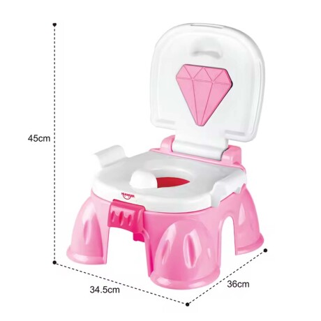 Pelela Infantil Musical y Banquito 2en1 Water c/Tapa Huanger Rosa