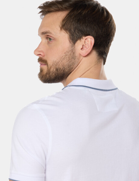 REMERA POLO JERSEY RAYADA Blanco