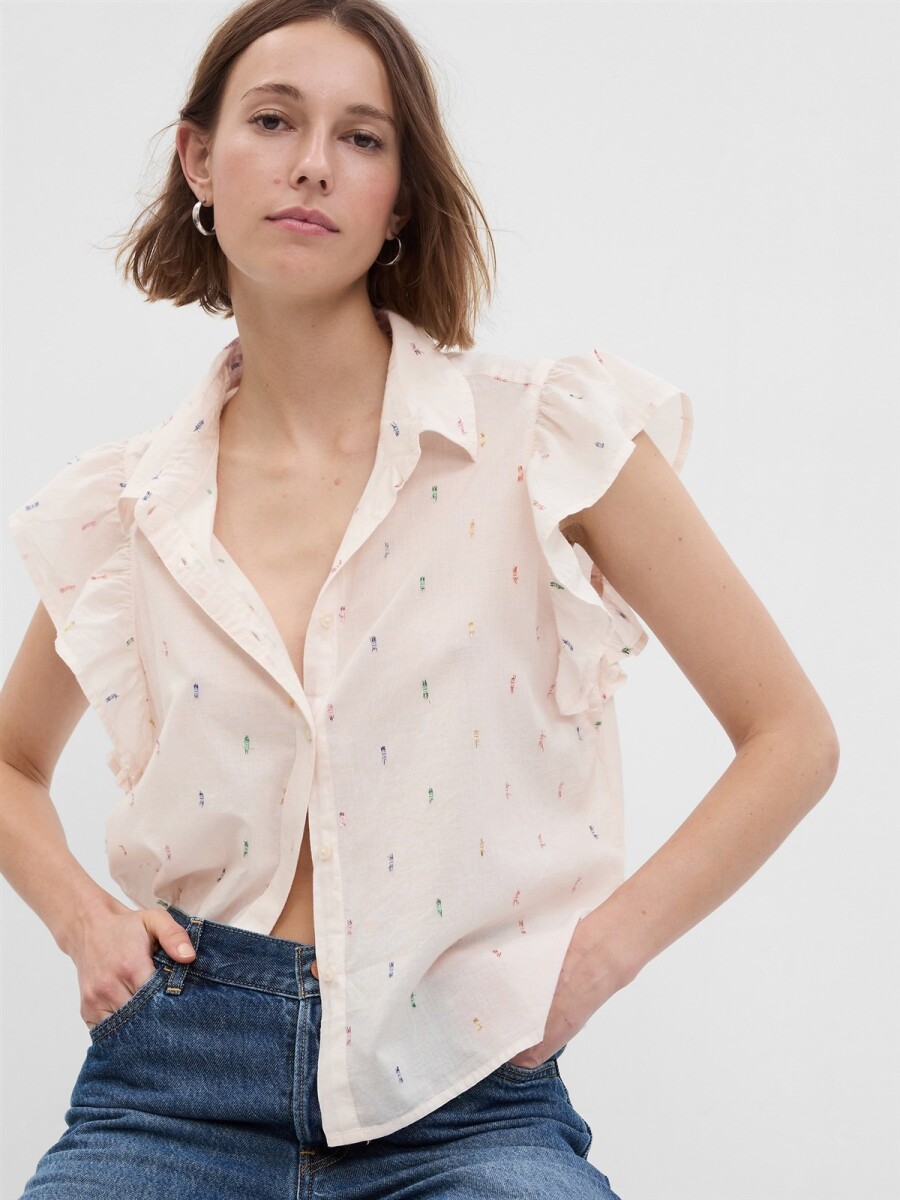 Camisa Manga Con Volados Mujer - Sp May Mltidot 