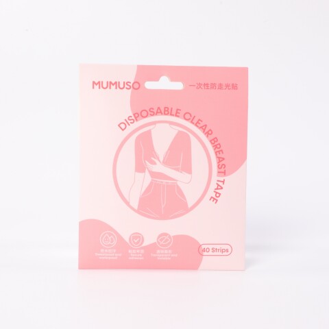 CINTA ADHESIVA TRANSPARENTE DESECHABLE PARA EL PECHO (40 TIRAS) CINTA ADHESIVA TRANSPARENTE DESECHABLE PARA EL PECHO (40 TIRAS)