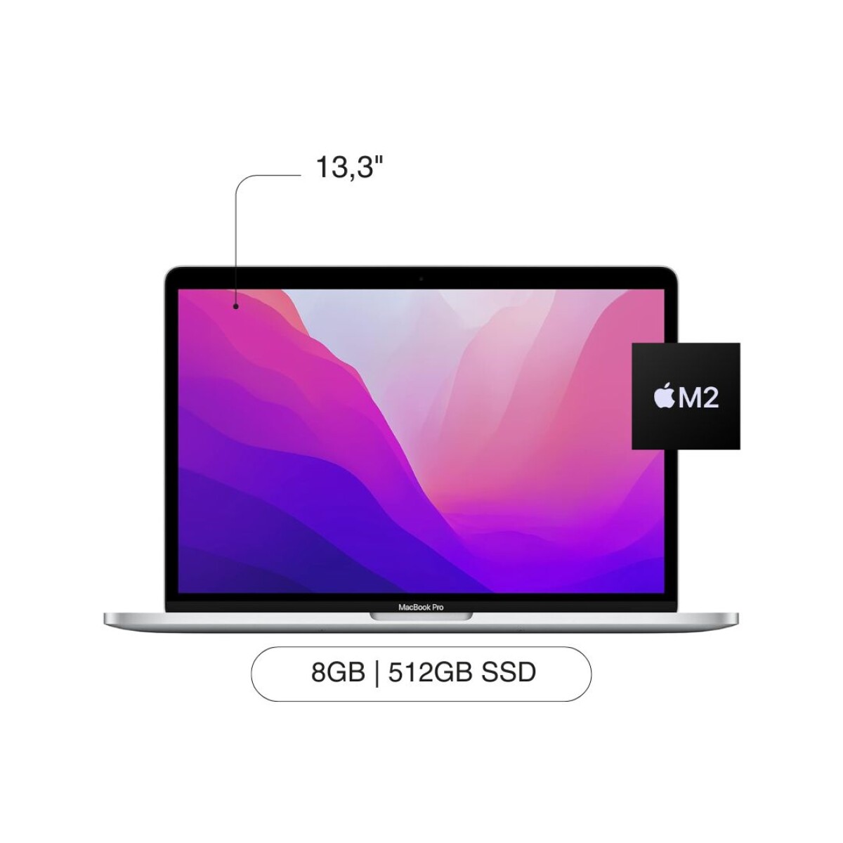 APPLE Macbook Pro MNEQ3LE/A 13,3' 512GB / 8GB RAM Chip M2 - Silver 