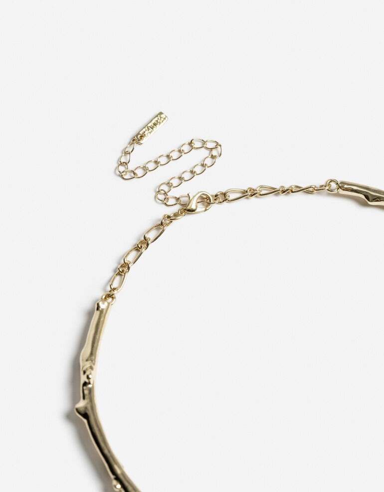 Collares Cortos Metal Collar Rígido Espinas - Dorado