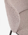 Taburete Ciselia de borreguito gris claro y acero negro altura 65 cm Taburete Ciselia de borreguito gris claro y acero negro altura 65 cm