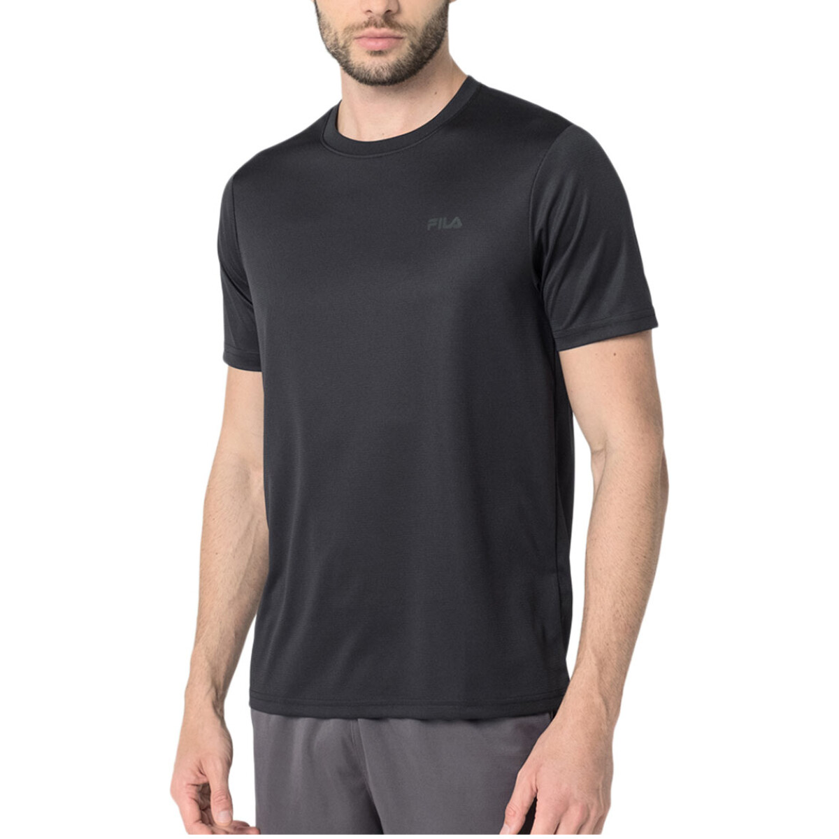 FILA Myler Remera manga corta training para hombre - Negro - Negro 
