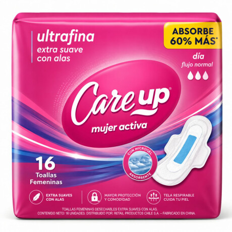 TOALLAS FEMENINAS CARE UP ULTRAFINAS DIA X 16 UNIDADES TOALLAS FEMENINAS CARE UP ULTRAFINAS DIA X 16 UNIDADES
