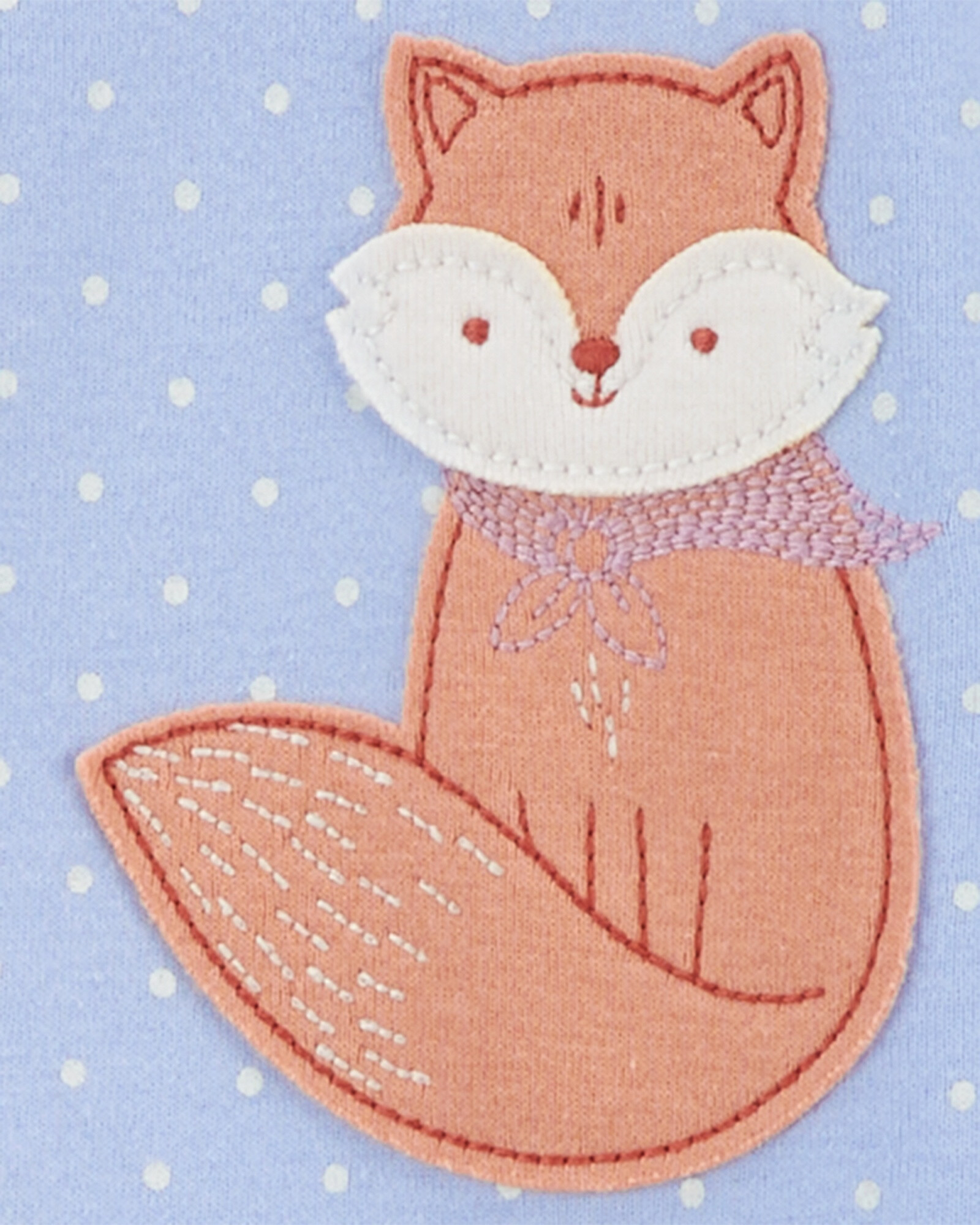 Pijama uno pieza de algodón, con pie, estampa zorro Sin color