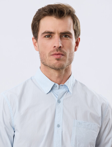 CAMISA CUADROS DE ALGODÓN Celeste
