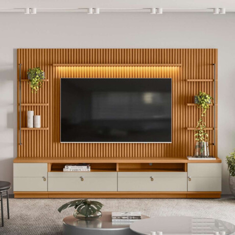 Modular para Tv Rack + Panel 2 Laterales Ouro