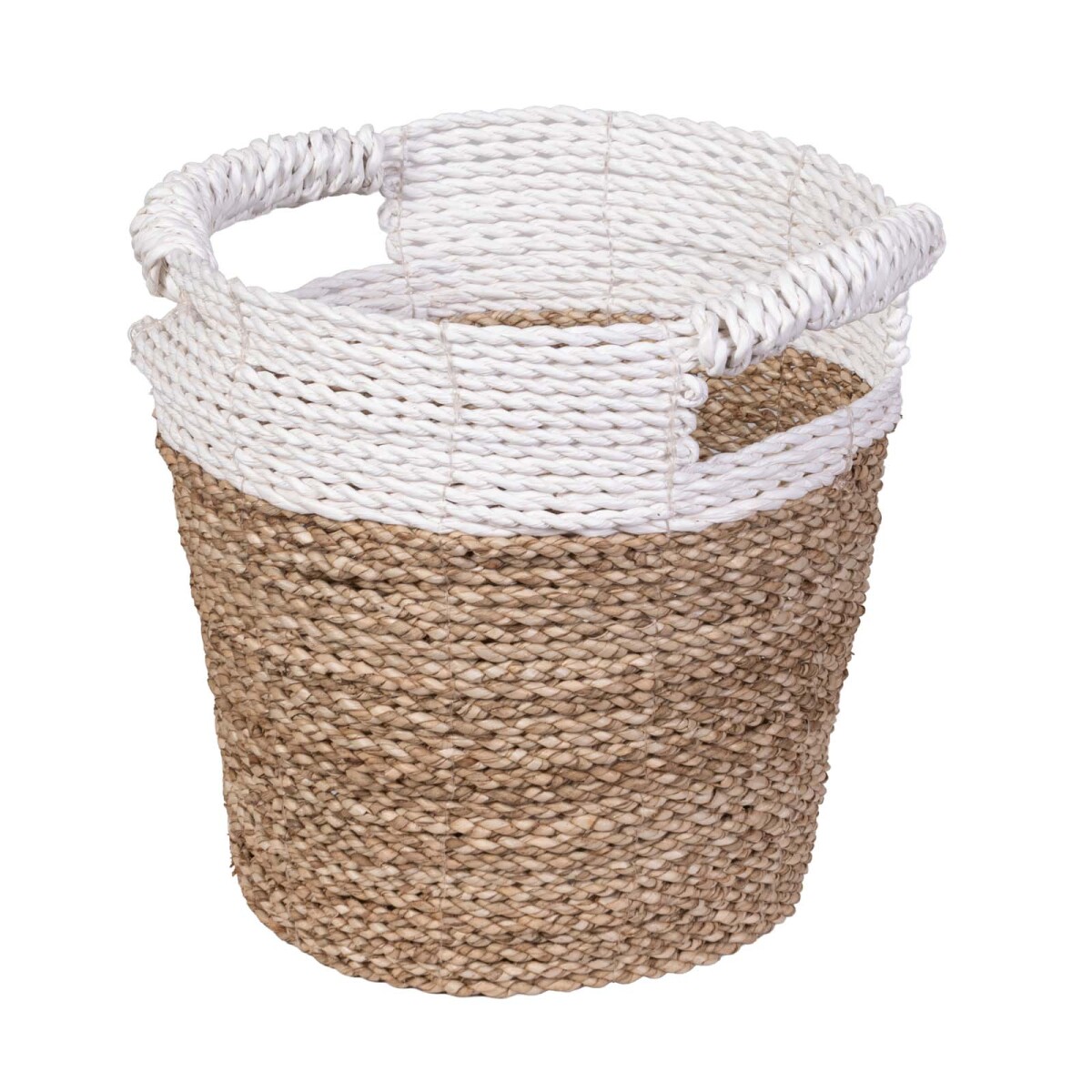 CESTO - FIBRAS-NATURALES BLANCO C/ASAS 