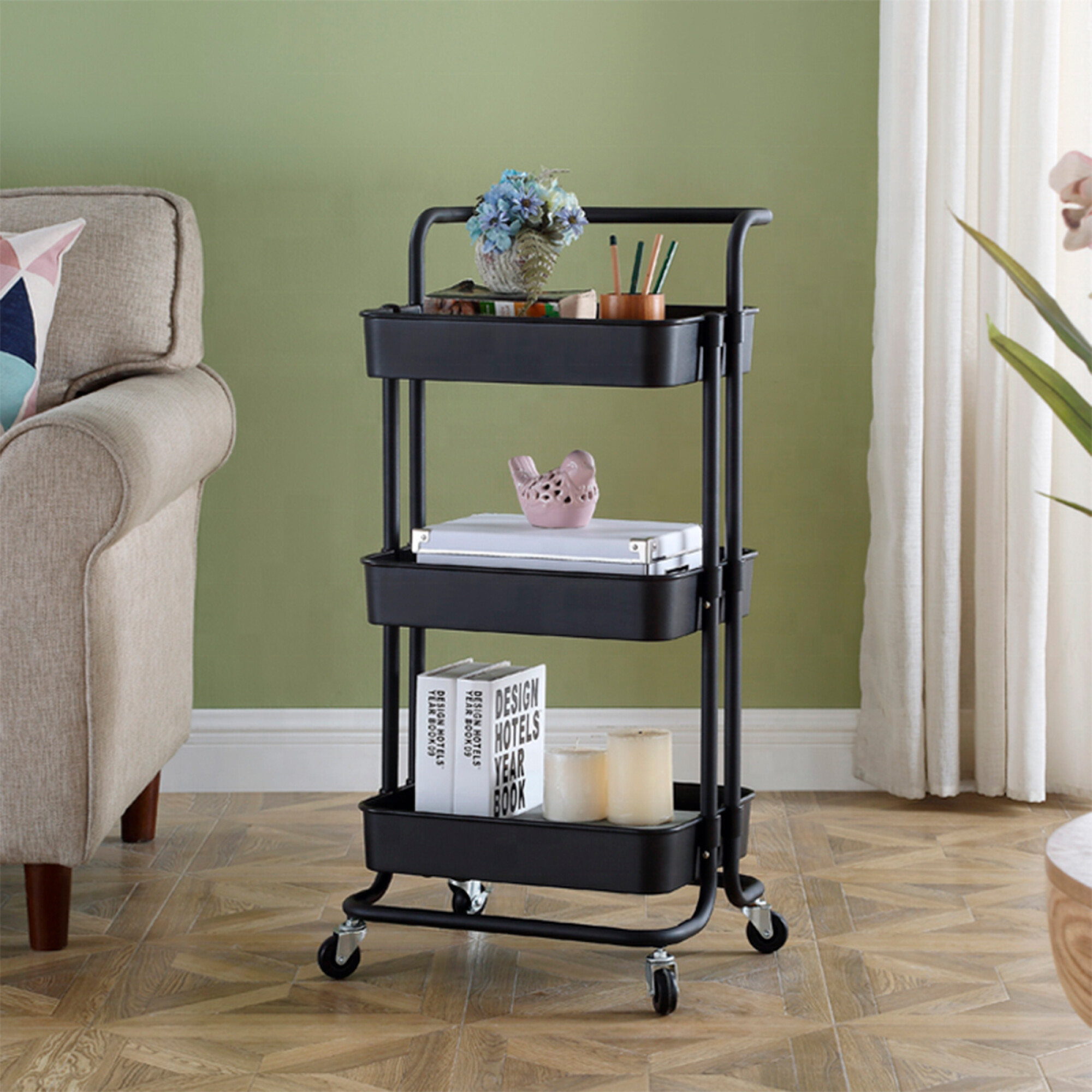 Carrito Organizador Con Ruedas - Estantería Móvil Para Libros, Juguetes O Productos De Oficina