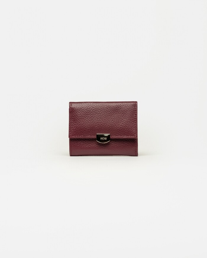 Billetera Marga en cuero graneado Bordeaux