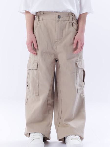 Pantalón Jean Cargo Beige