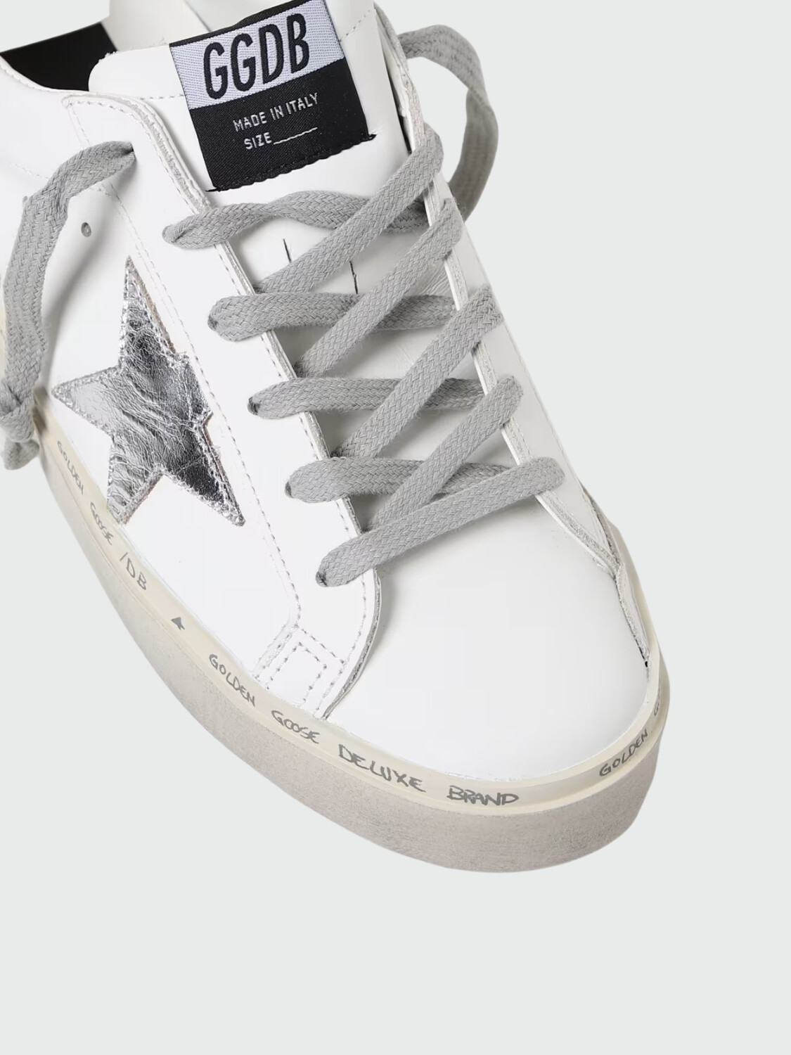 Golden Goose-Championes de cuero acordonados con suela alta , HI Star Blanco