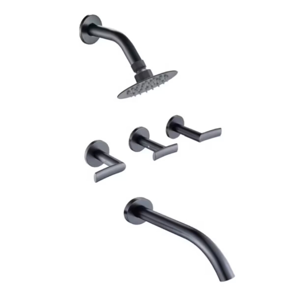 Griferia de ducha bimando con transferencia negro mate NOAR Griferia De Ducha Bimando Con Transferencia Negro Mate Noar