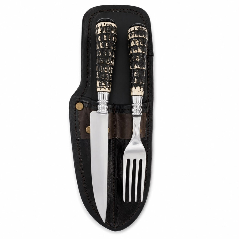 Set de Asado Artesanal - Cuchillo y Tenedor Parrillero Simil Tatu N°5 Set de Asado Artesanal - Cuchillo y Tenedor Parrillero Simil Tatu N°5