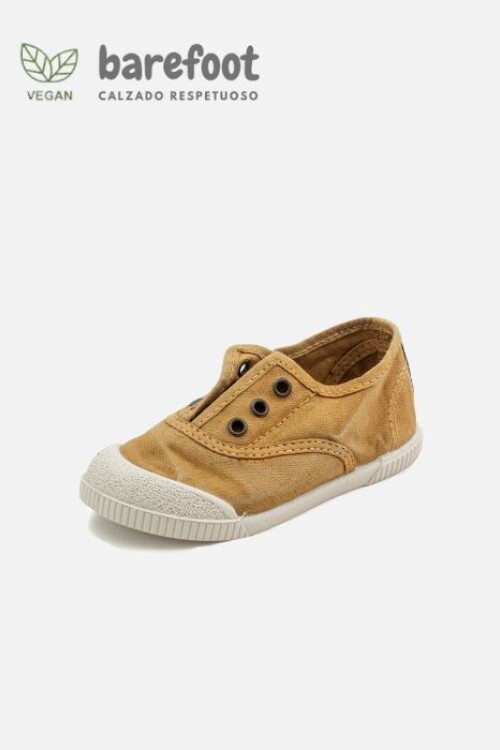 Zapatilla inglesa barefoot mostaza Mostaza
