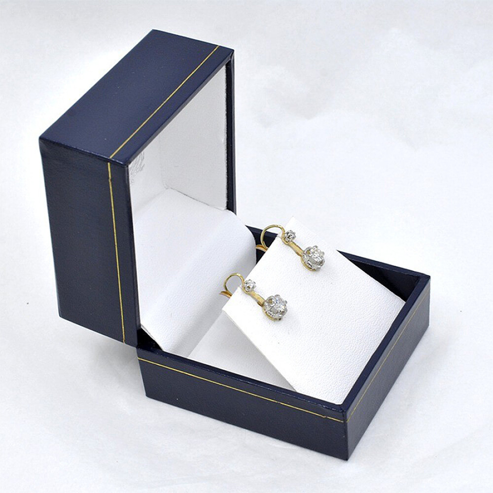 Caravanas Antiguas En Oro 18K Y Brillantes Caravanas Antiguas En Oro 18K Y Brillantes