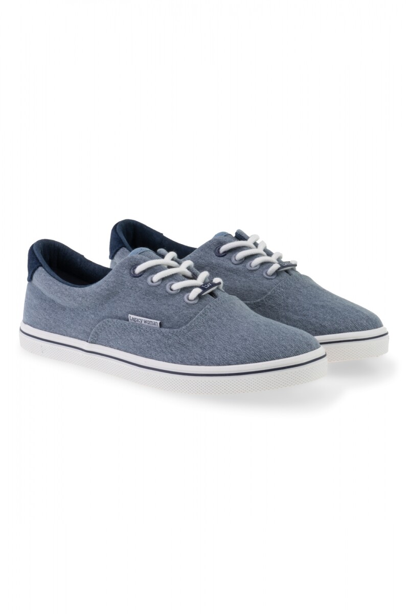 CHAMPION DE TELA CON CORDONES - Celeste 
