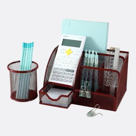 Set Organizador De Escritorio Rojo
