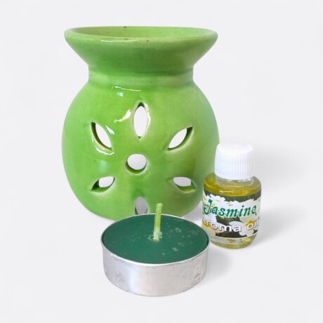 Set De Hornito + Esencia + Vela Verde