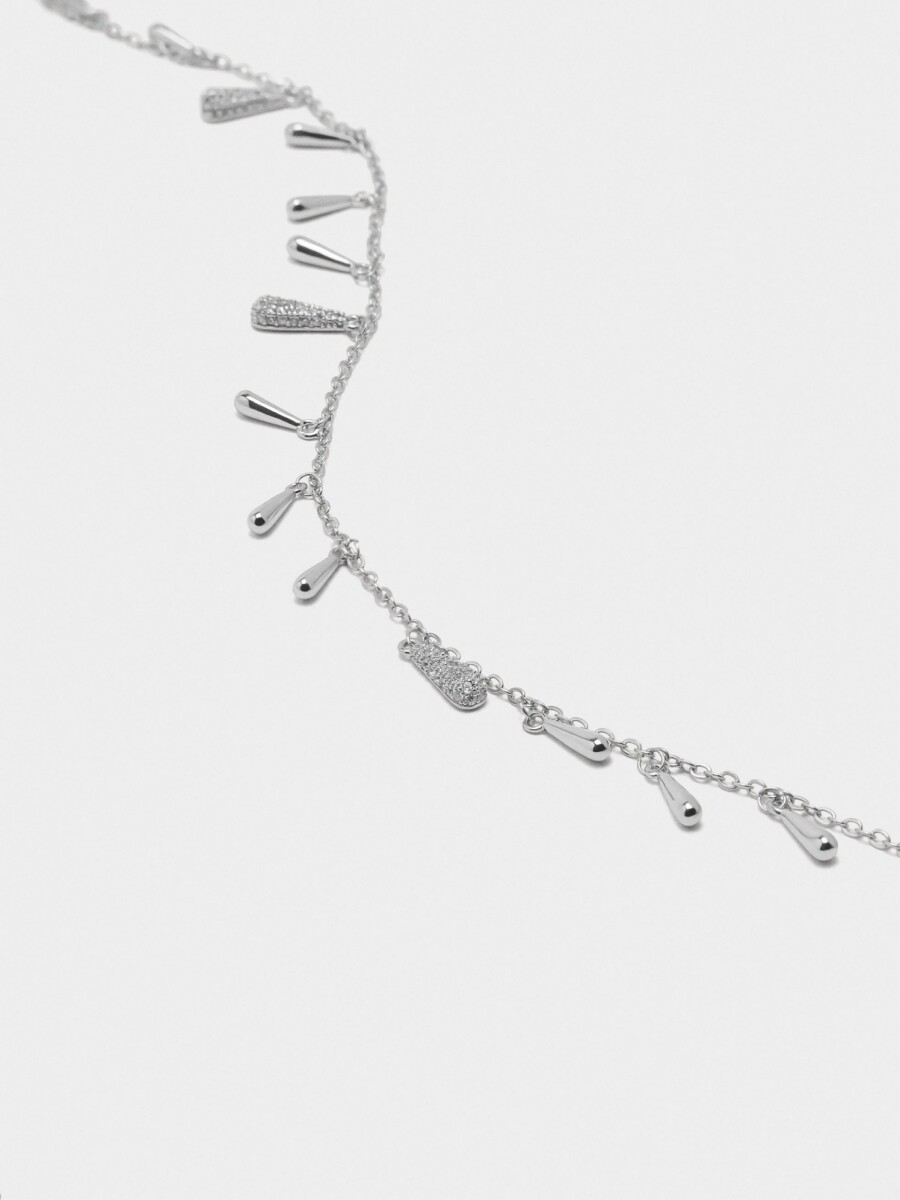 Collar Lágrimas Con Circonitas plateado