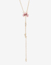 Collares Largos Color Collar Largo Con Dije Floral - Dorado