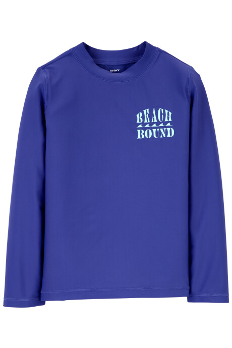 Remera de baño, manga larga, con protección UPF 50+, estampa beach bound Sin color