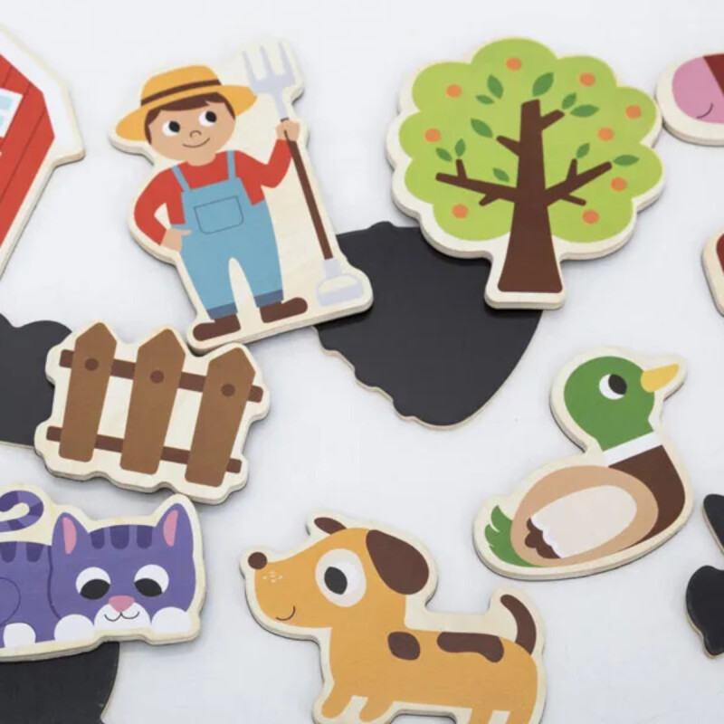 Juguete de Madera Granja Magnética Viga Juguete de Madera Granja Magnética Viga