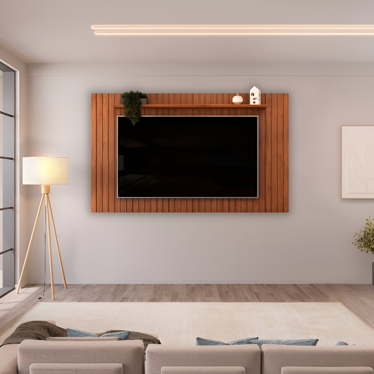 Panel para TV Lume 65” - Terminación Cedro 