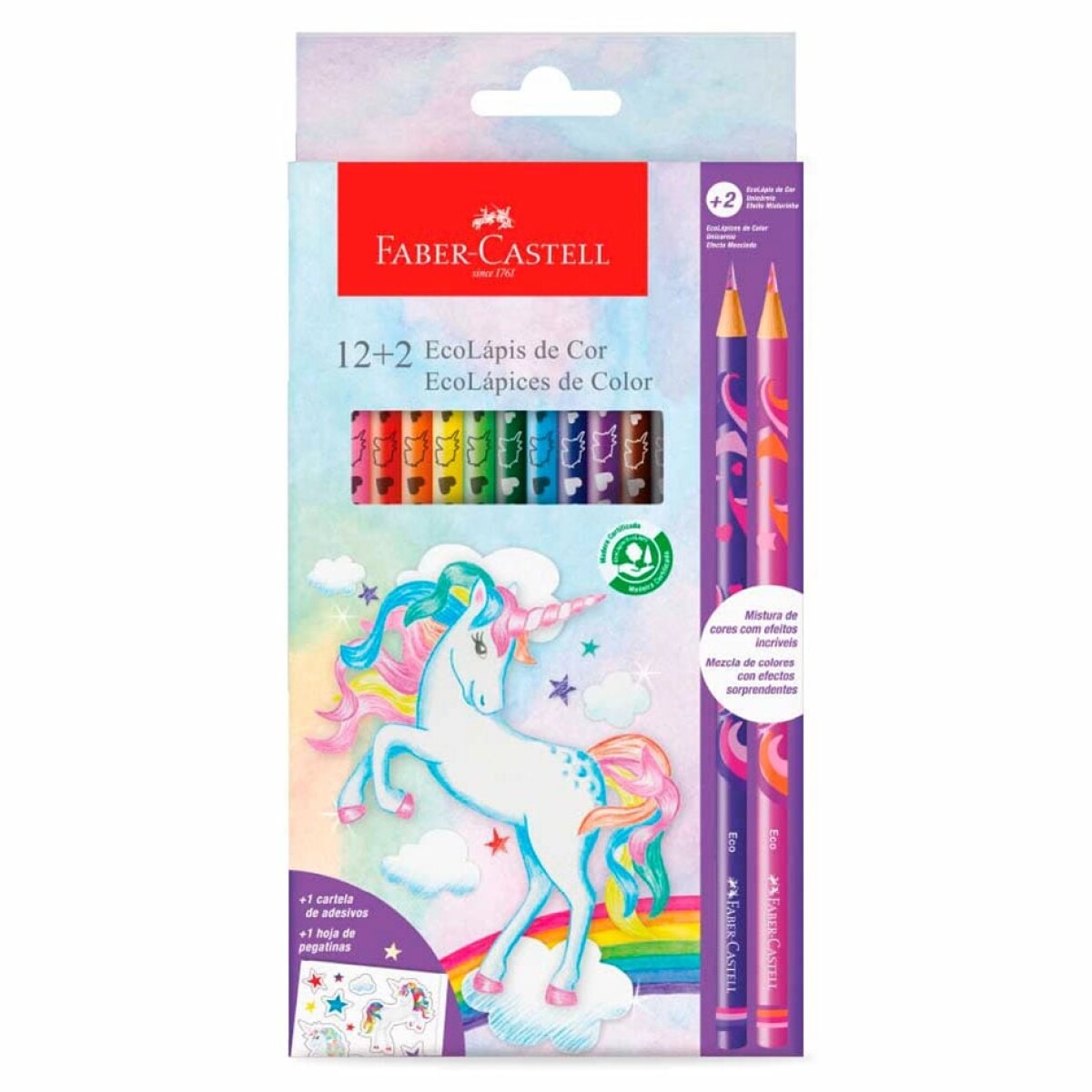 Lapices Faber x 12+2 - Unicornio 