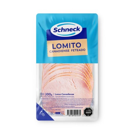 Lomito Canadiense feteado Schneck, envasado en atmósfera modificada - 200 grs. Lomito Canadiense feteado Schneck, envasado en atmósfera modificada - 200 grs.