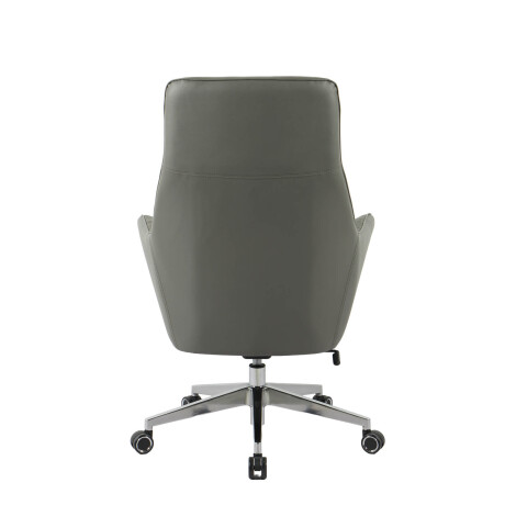 SILLA DE OFICINA GERENCIAL METAL-Y-CUERO GRIS HIERARCHY
